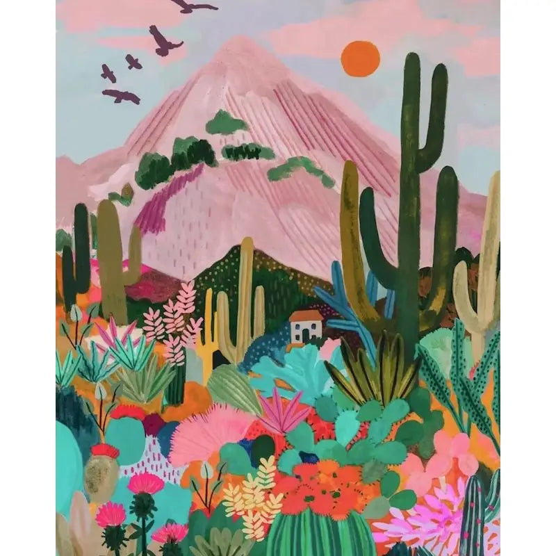 Ilustración Paisake Rosa 6 - Pinta con números