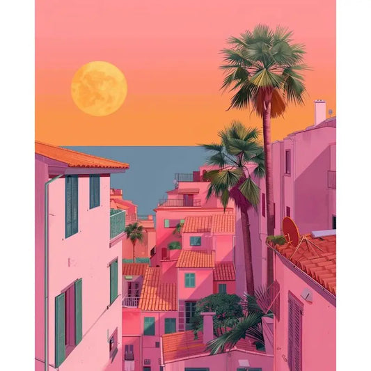 Ilustración Paisake Rosa 1 - Pinta con números